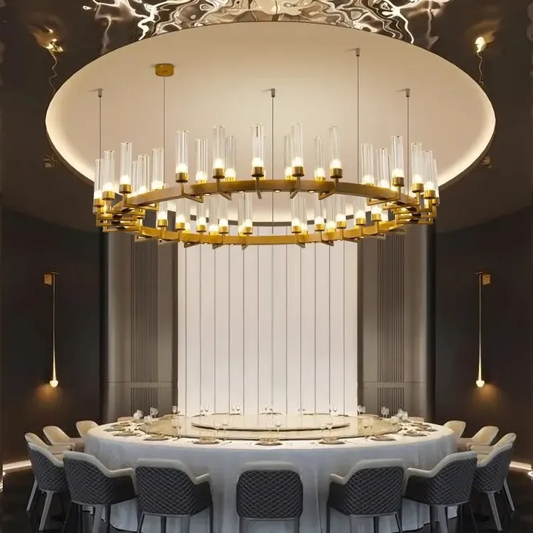 轻奢包厢酒店吊灯大气圆形设计师工程创意餐饮现代简约新中式灯具