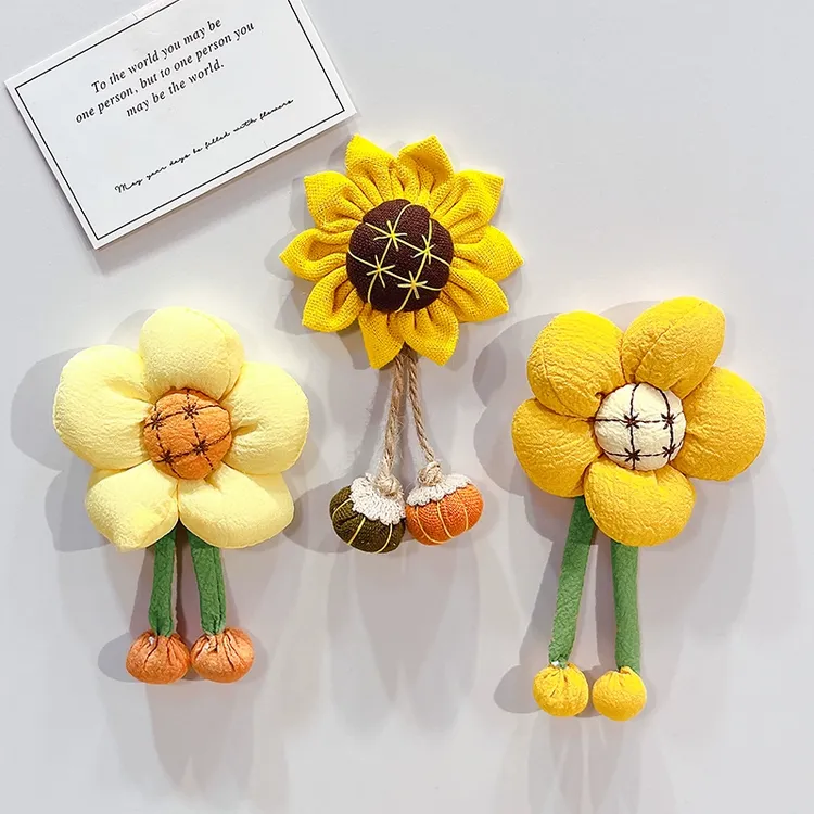 冰箱贴磁贴向日葵花朵可爱卡通高颜值磁吸立体装饰品留言板磁性贴