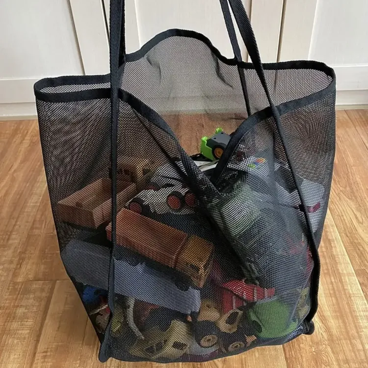 沙滩玩具收纳包网纱轻便收纳包百搭购物袋沙滩包网眼包大容量便携