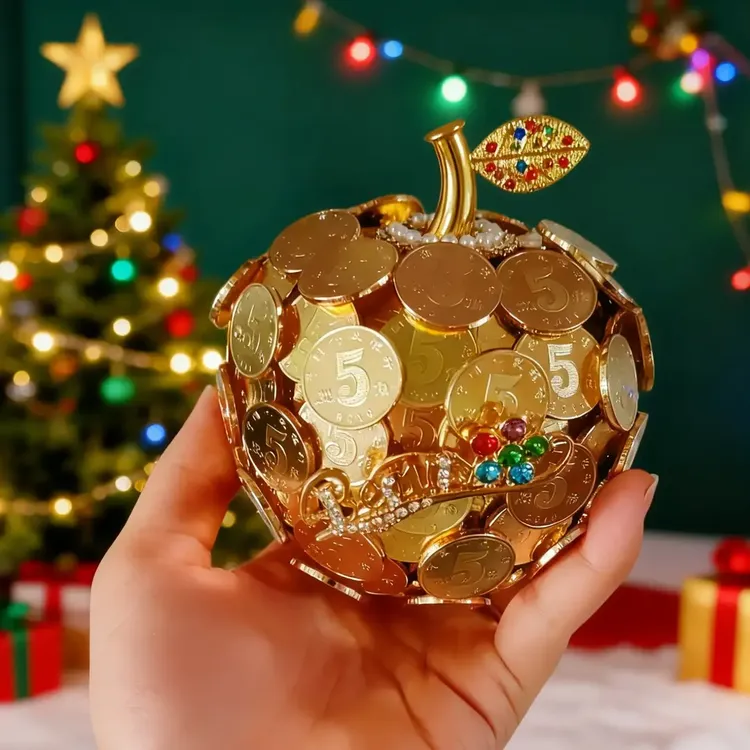 【成品发货】金色硬币苹果网红金苹果圣 诞节平安夜送男友女友礼物