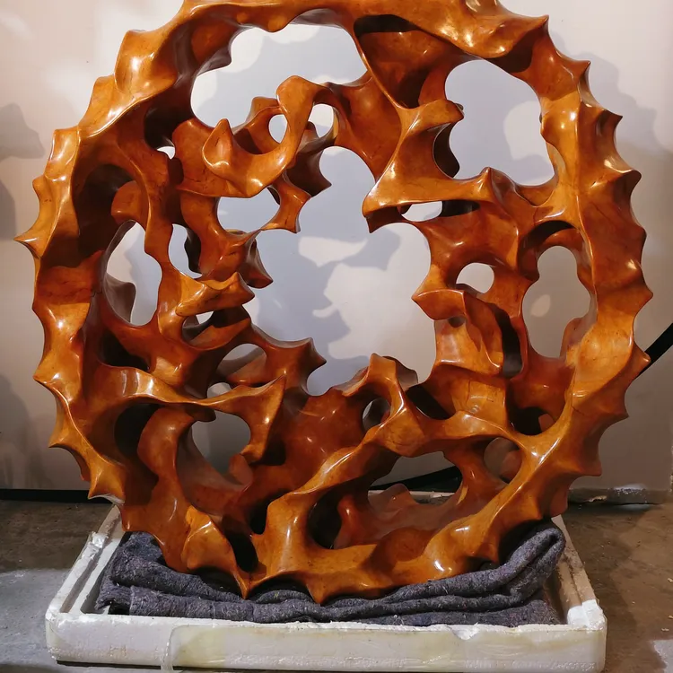 水冲太湖石家居客厅玄关会所摆件直径73，厚28厘米