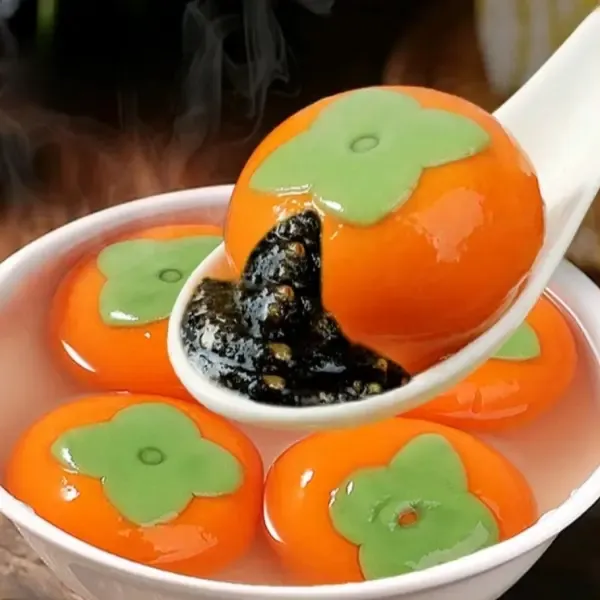 【新人福利】柿柿如意黑芝麻大汤圆夹心馅料橘子形状冷冻好吃美味