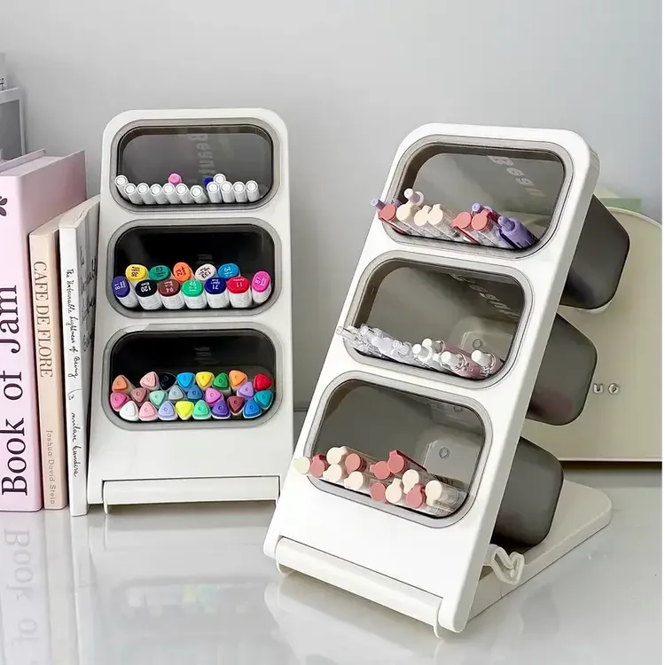 可拆卸斜插式笔筒超大容量马克笔收纳盒儿童男孩女孩高颜值ins风