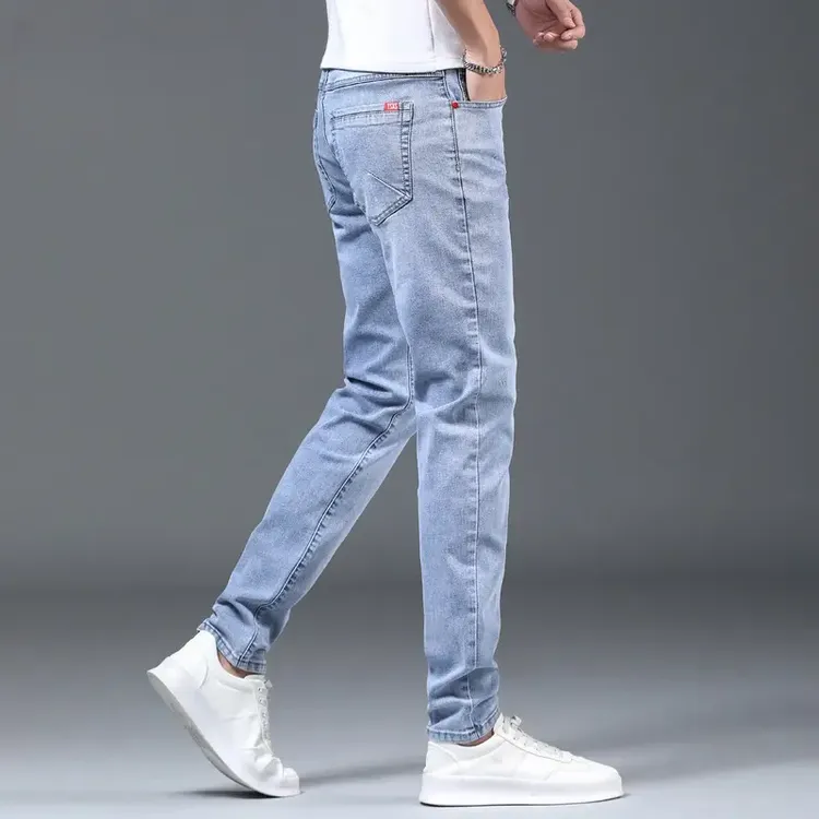 春夏浅色牛仔裤男修身百搭裤男士弹力裤子男学生韩版潮流百搭裤子