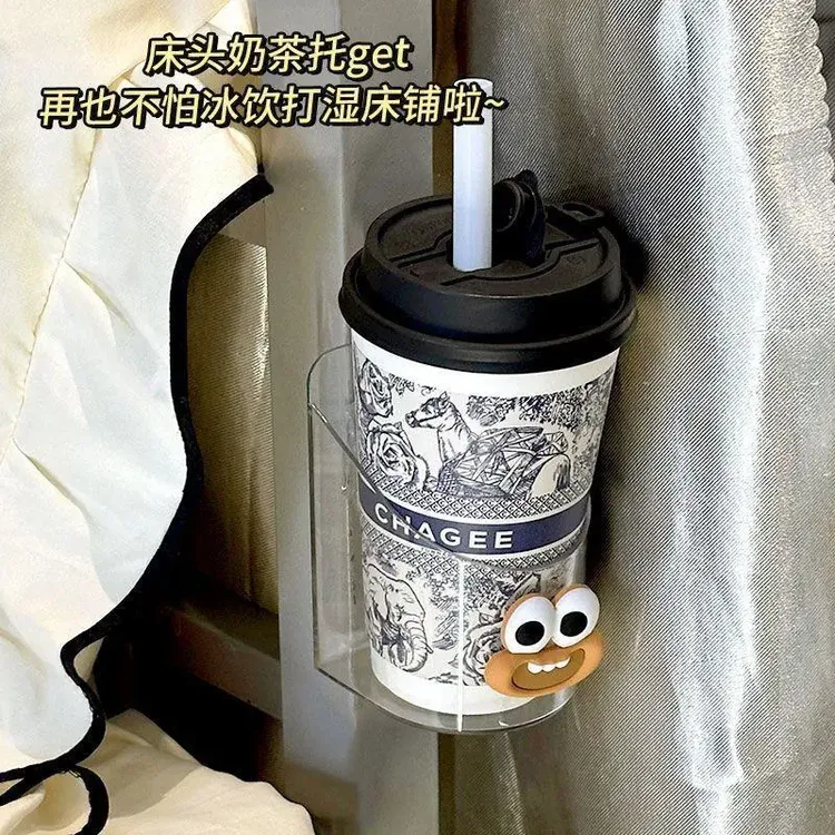 学生宿舍壁挂式置物架新款书桌侧边挂壁咖啡奶茶杯子收纳盒