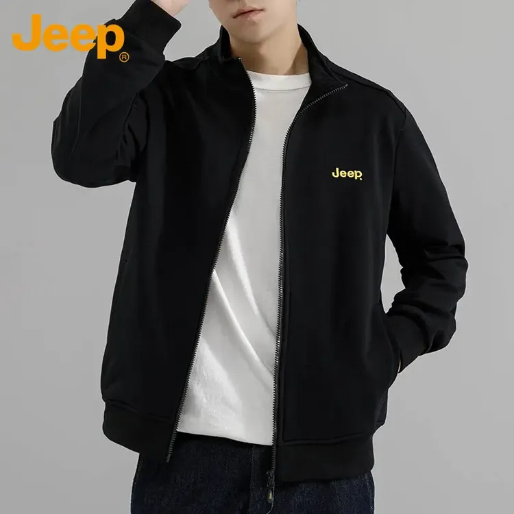 Jeep吉普男士男款开衫卫衣秋季新款拉链休闲立领外套百搭复古