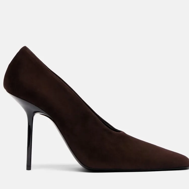 真皮手工细跟单鞋棕色女鞋职场ol气质高跟鞋2025新款飘鞋