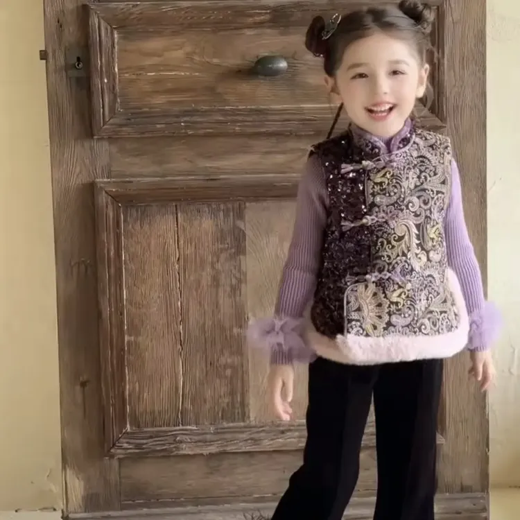 Magic-国风女童冬季唐装马甲JK328