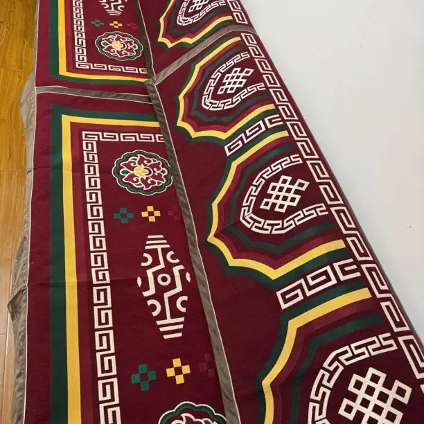 藏式防滑床垫民族风地垫地毯印花耐脏床盖家用天珠