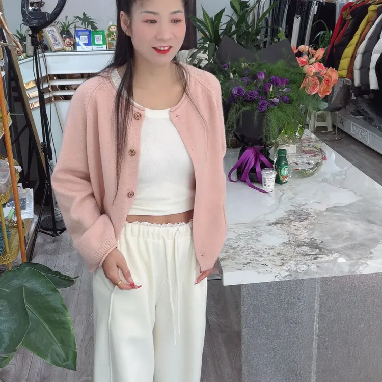 秋冬慵懒风宽松纯色针织开衫女新款百搭外套