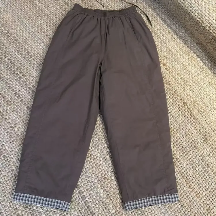 30707-棉裤女冬款裤子直筒裤加棉时尚休闲长裤韩版外穿