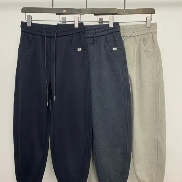 宽松冬季男士加绒加厚透气弹力束脚休闲长裤