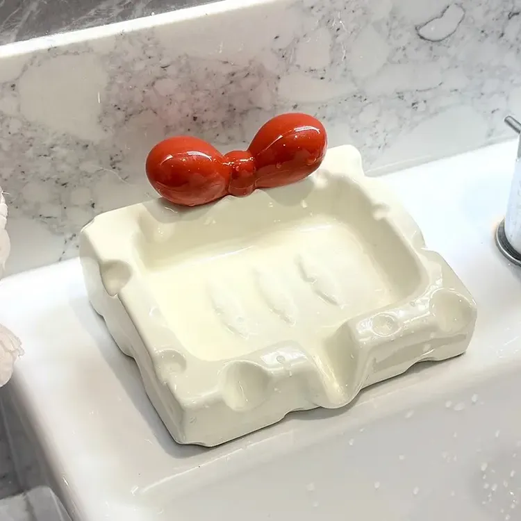 高颜值可爱浴室香皂盒陶瓷肥皂盒沥水洗手置物香皂盒肥皂盒置物架