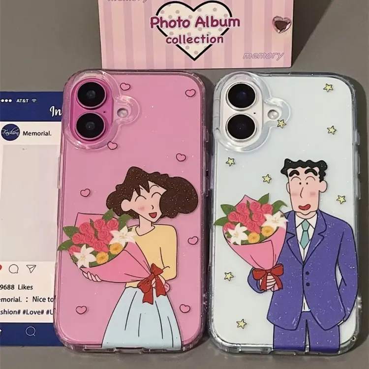 【甜星】可爱广志美伢送花花适用iphone15promax苹果14手机壳16情侣