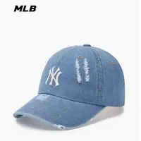 MLB男女情侣时尚百搭可调节磨破时尚牛仔棒球帽25年新款3ACPVD34N