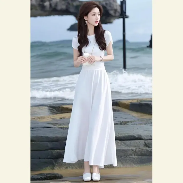 哥弟阿玛施正夏高端精致气质名媛女神范连衣裙高级感海边度假长裙