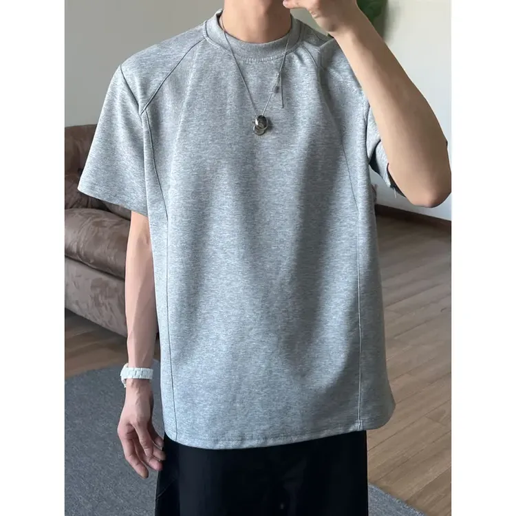 cleanfit美式液态棉短袖男夏季潮牌vibe高级感痞帅百搭T恤五分袖