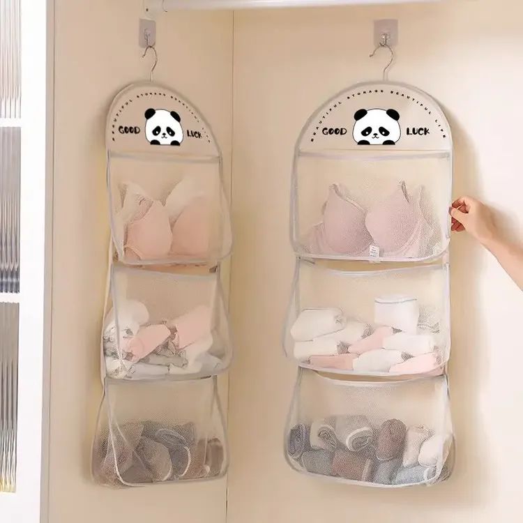 袜子收纳挂袋多层衣柜内衣内裤墙上悬挂网兜宿舍收纳袋挂式收纳袋