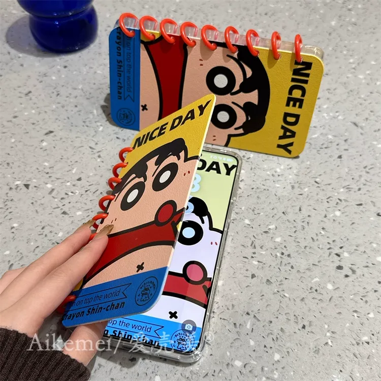适用华为mate70pro+手机壳卡通动漫pura70pro+蜡笔小新翻盖笔记本