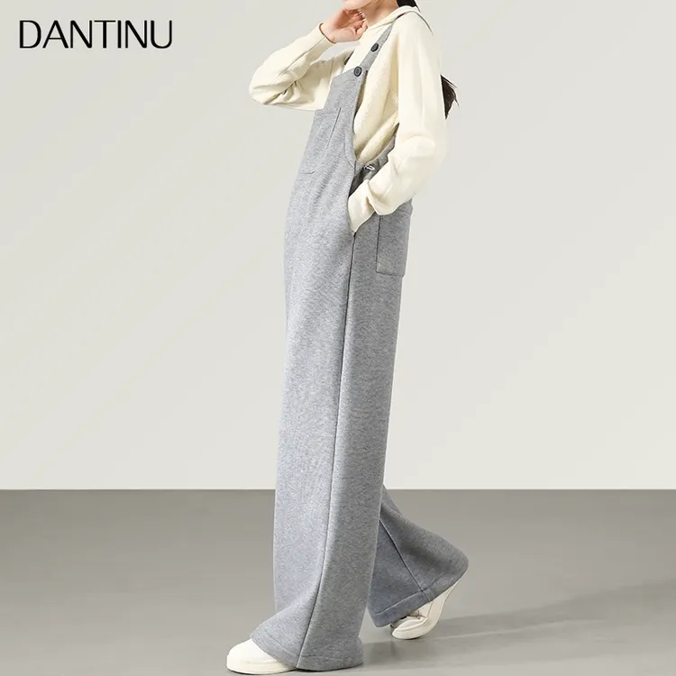 孕妇针织背带裤秋冬款2025新款冬季加绒加厚休闲宽松时尚大码