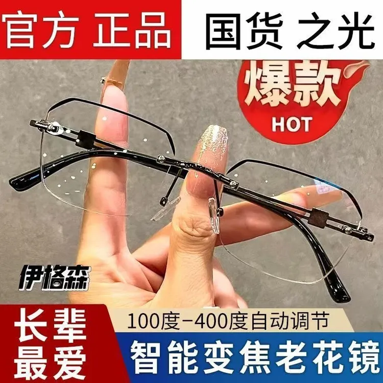 【视频同款】超轻气质老花镜中老年高端时尚老花眼镜老视镜黑框商品图