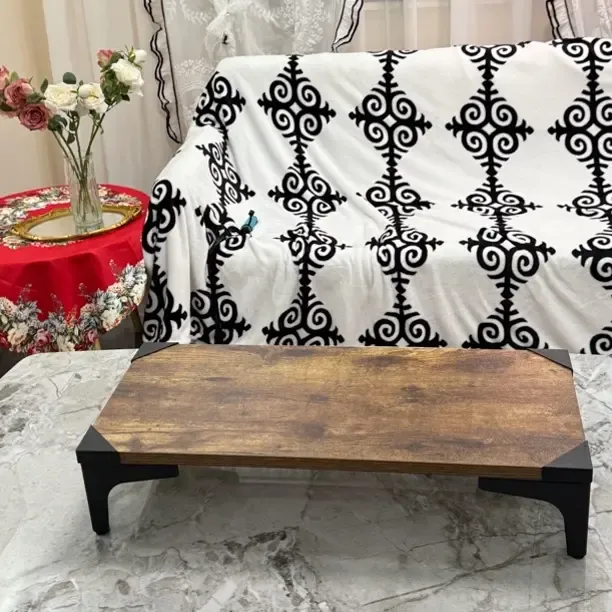 哈萨克民族风格加厚保暖双面可用毛毯，黑白与米色双面