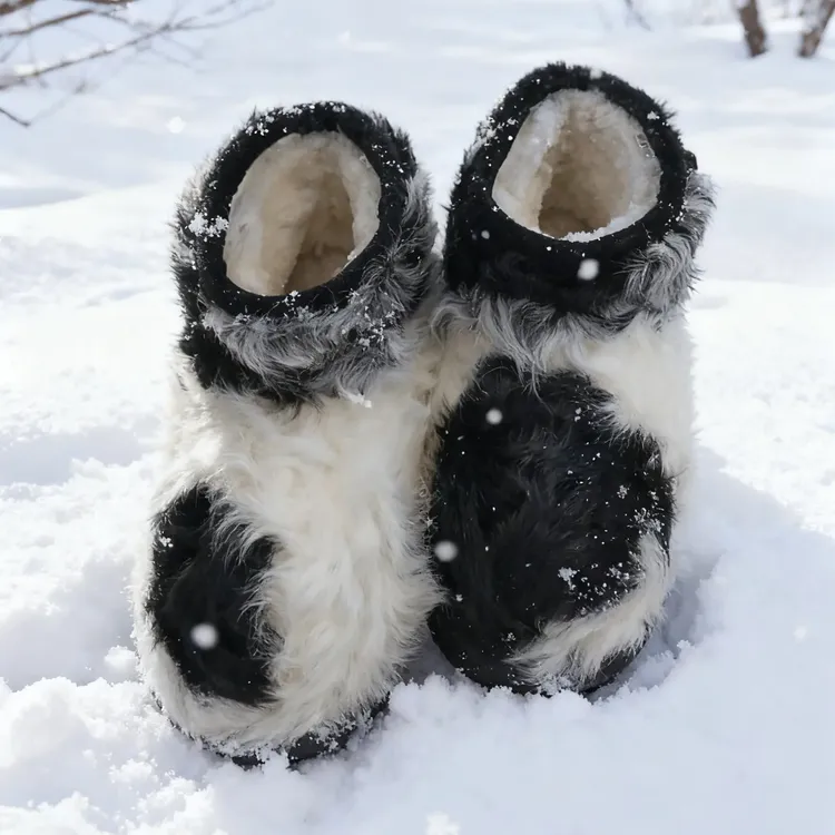 卡皮巴拉冬季新款卷毛雪地靴加厚保暖短筒百搭女靴