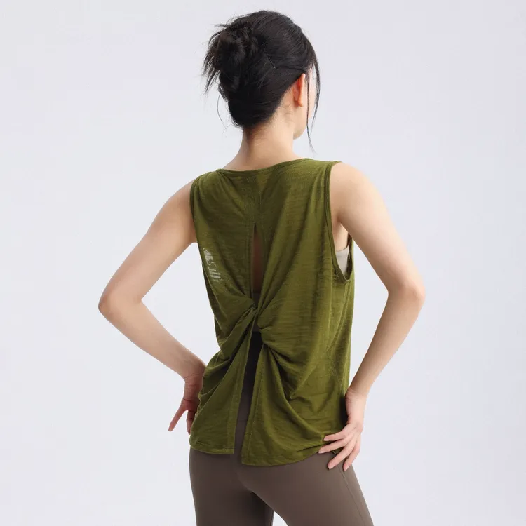 无袖宽松瑜伽服女运动罩衫薄款夏健身服普拉提训练服背心速干透气