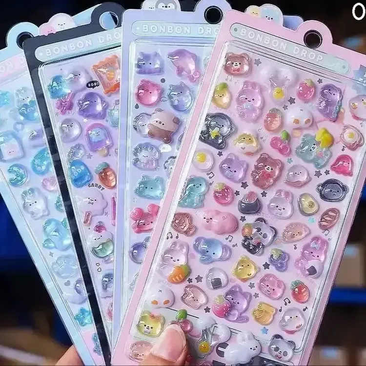 【新人福利价】日系卡通立体浮雕亚克力空心钻石贴纸儿童女孩装饰