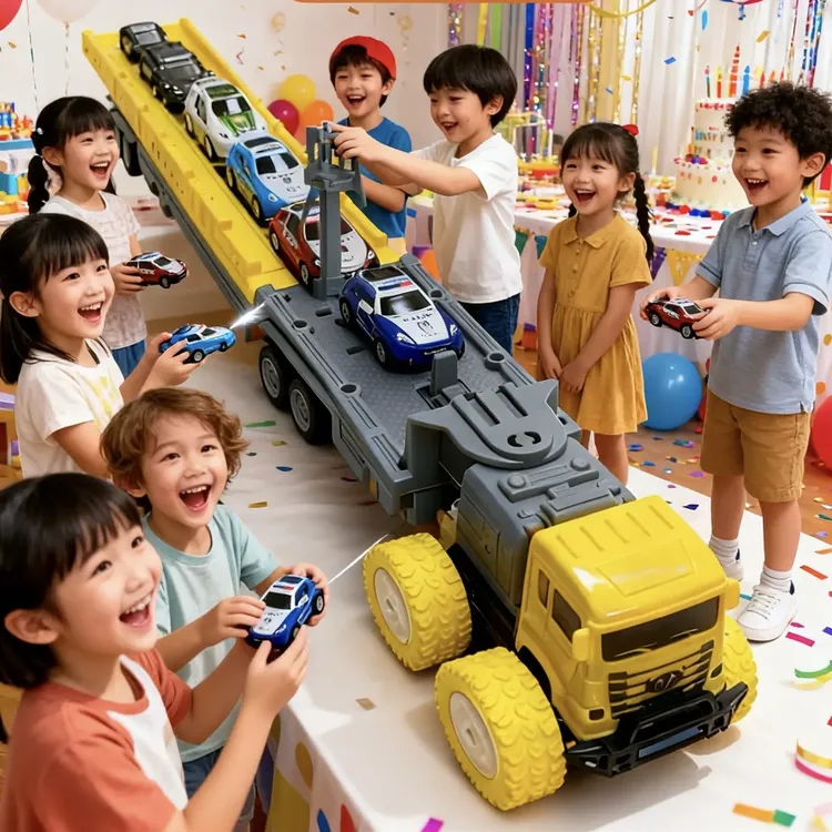 弹射变形轨道惯性车合金回力小车益智玩具男孩生日礼物