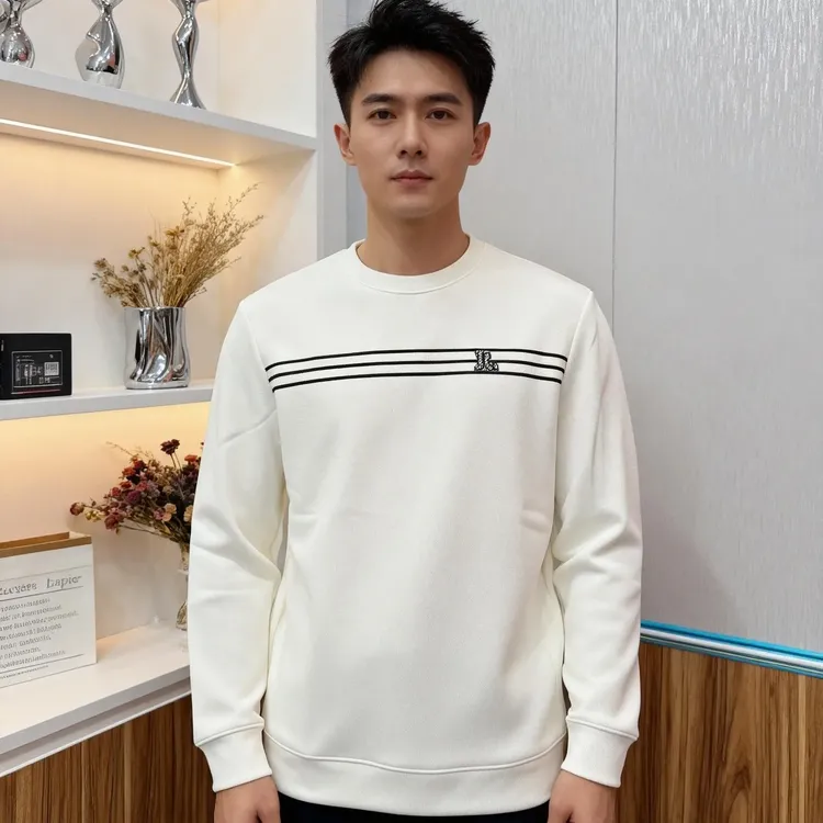 秋冬潮流圆领卫衣男士长袖套头衫奥莱印花加绒加厚时尚休闲宽松