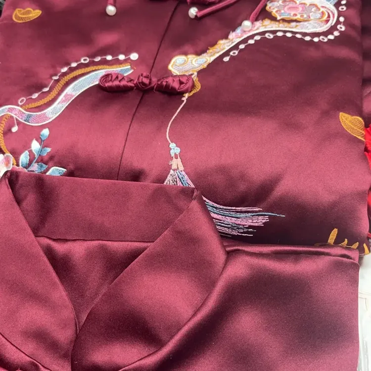 水晶棉牡丹花款棉衣棉裤寿服宫廷女款25件套配齐