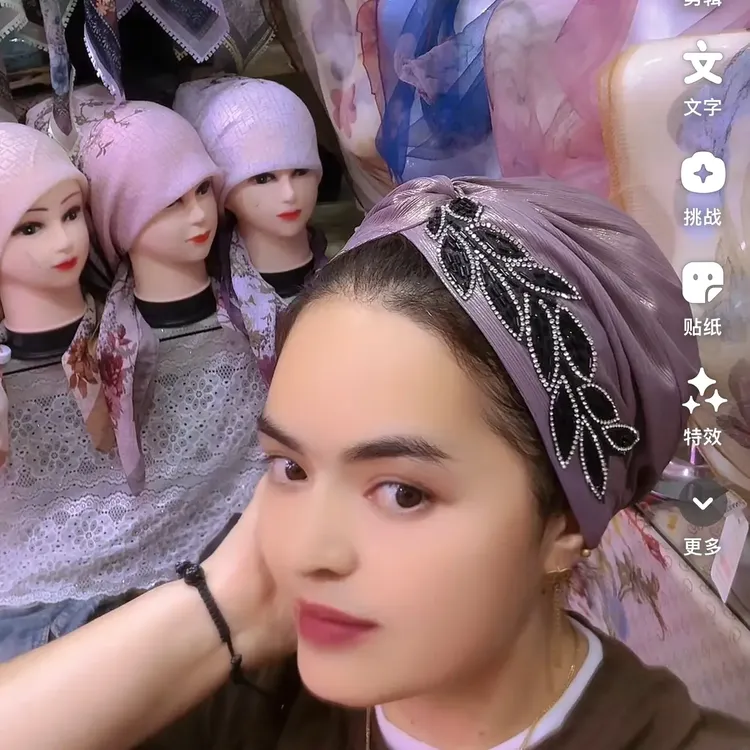 蕾丝透气中国风帽子镶钻带钻包头镂空田园风古风秋季复古渔夫帽