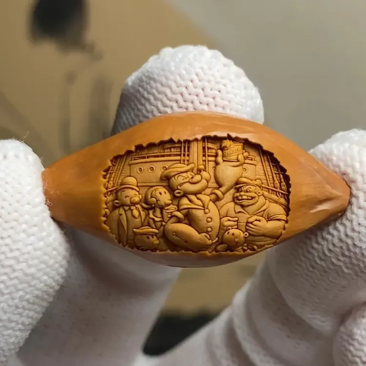 橄榄核雕刻卡通动漫单籽橄榄核雕大力水手精品文玩手把件吊坠