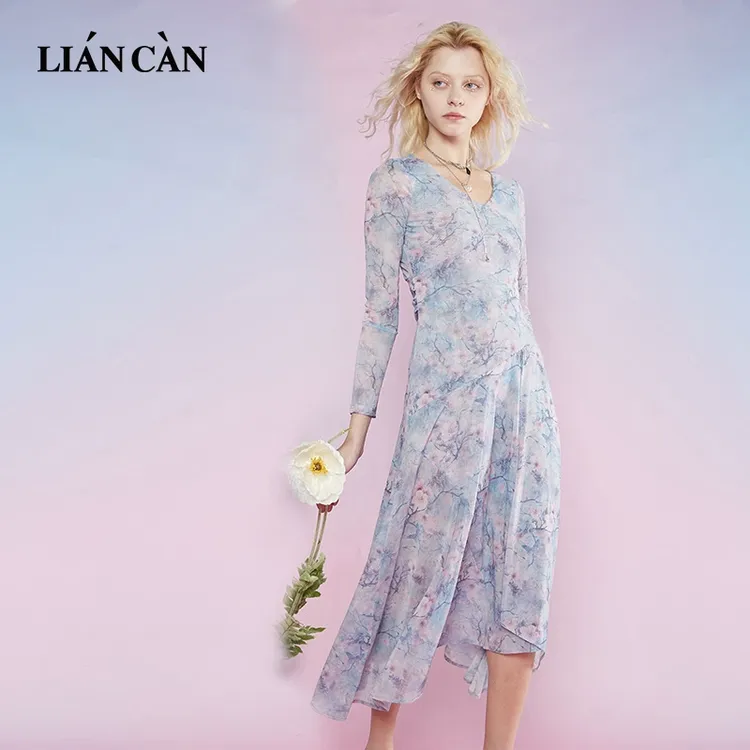 莲灿连衣裙女2025新款今年流行夏季法式修身显瘦裙子71VF125001
