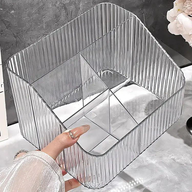 透明亚克力出租屋护肤品梳妆台桌面收纳置物架ins风化妆刷收纳盒