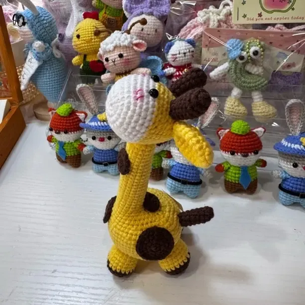 「胖梨手作」长颈鹿毛线钩织玩偶摆件（可定制咨询客服