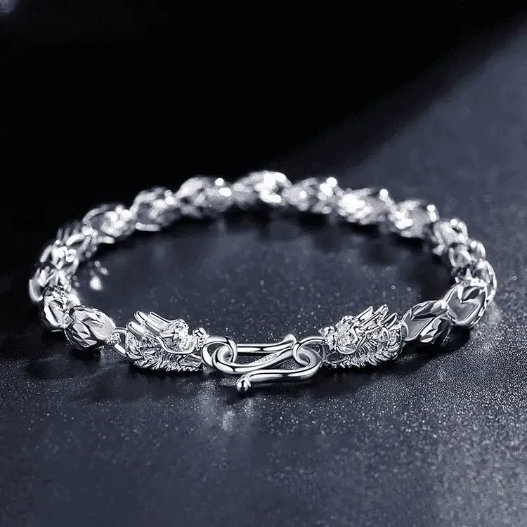 足银手链999纯银手链龙骨男款高级感轻奢送对象七夕节日礼物百搭