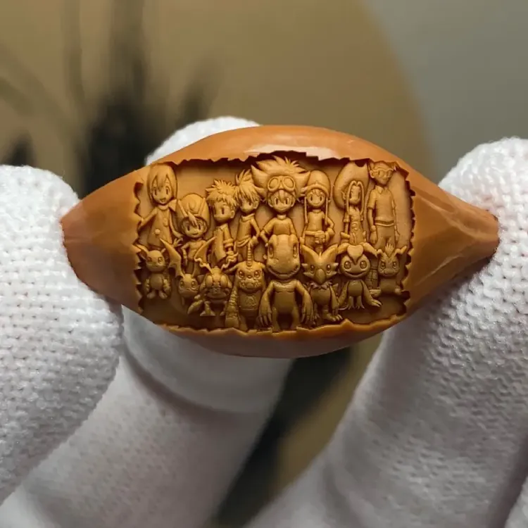 橄榄核雕刻卡通动漫小众单籽橄榄核雕数码宝贝童年回忆精品文玩