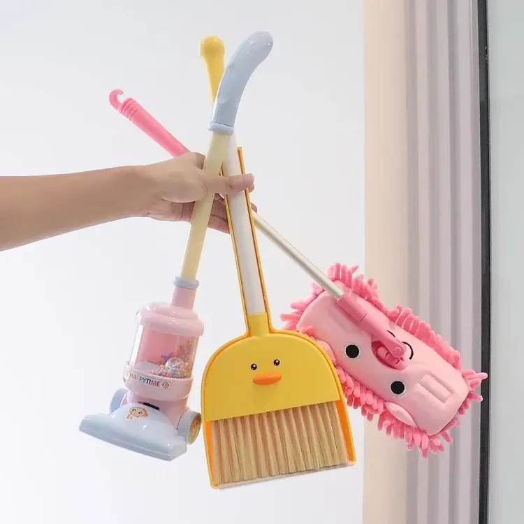 小蛋黄鸭扫帚簸箕宝宝吸尘器扫把早教益智过家家玩具拖把室内