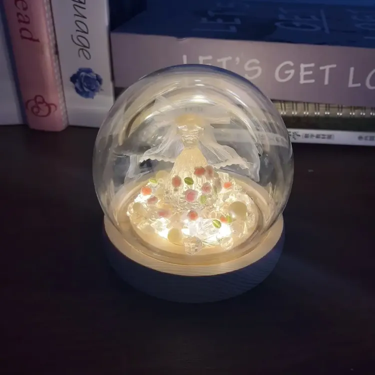 【咕噜】七夕手工diy白色婚纱小夜灯婚纱浪漫情人节摆件个人用品