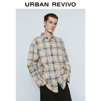 UR2025春季新款男装潮流休闲撞色条纹长袖开襟衬衫UMV250009
