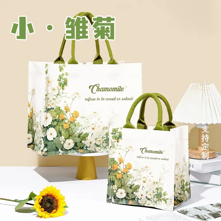 小雏菊手提袋帆布袋时尚外出新款帆布包包上班女礼品袋定制购物袋