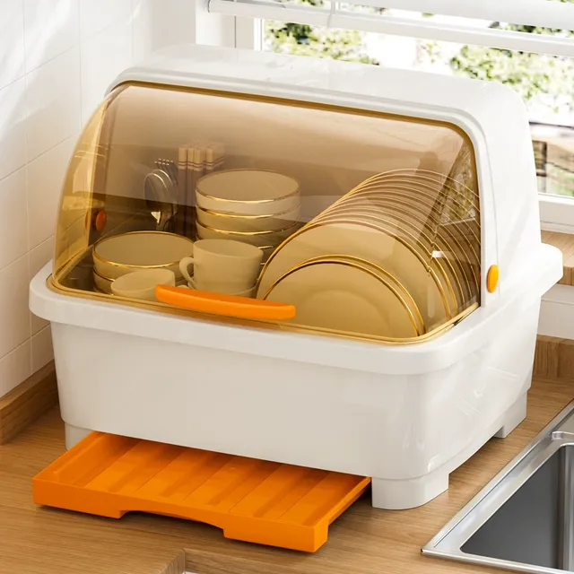加厚厨房装碗筷收纳盒家用带盖碗碟置物架塑料碗柜碗箱碗架可沥水