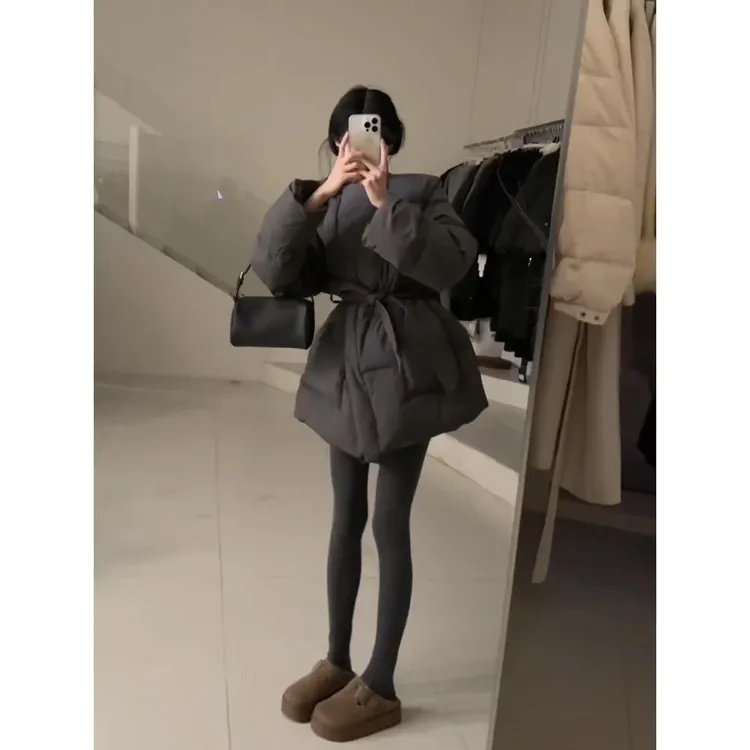 Aimeerosa/艾洛莎25韩系绑带收腰棉服秋冬时尚保暖显瘦面包服棉袄