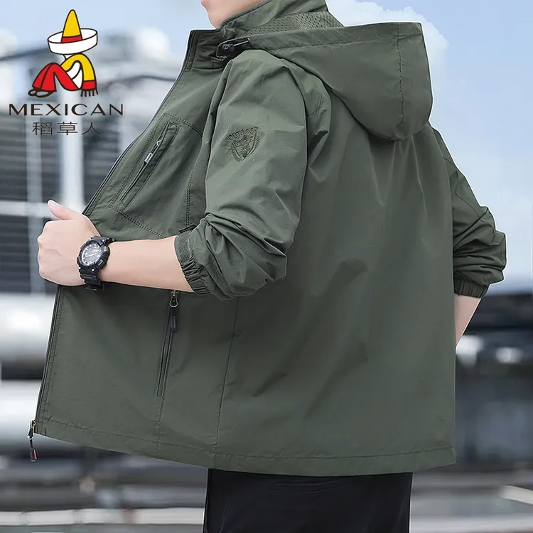 Mexican/稻草人春秋新款夹克上衣户外休闲运动登山服潮流大码外套