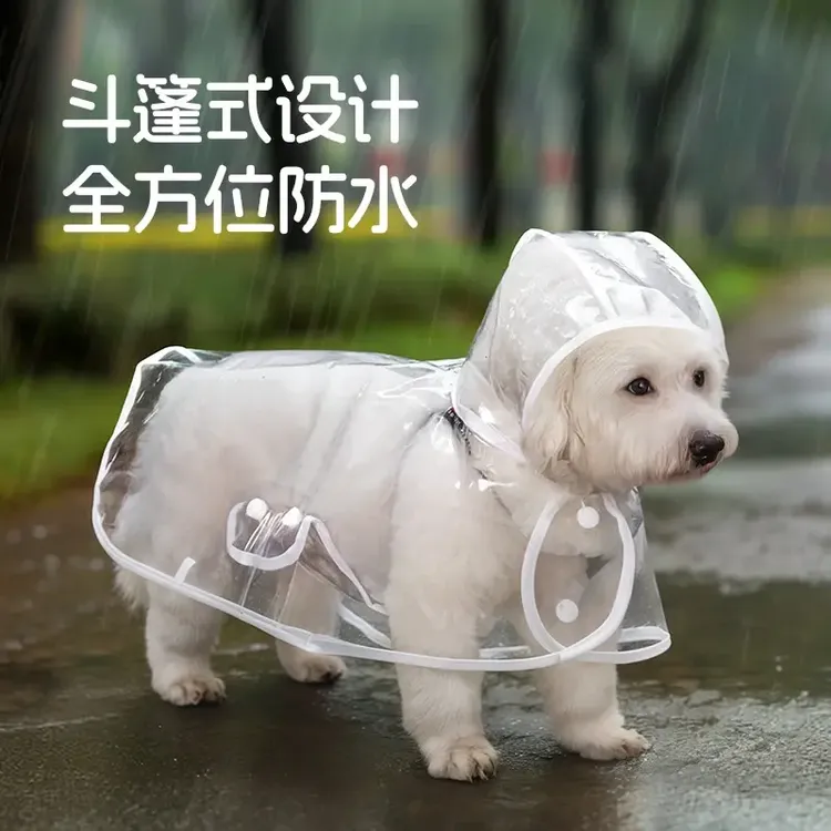 狗狗雨衣斗篷护肚泰迪专用小中型犬柴犬小狗透明雨披防水宠物衣服