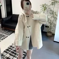 P&C studio 冬日暖阳 连帽双面羊毛大衣 