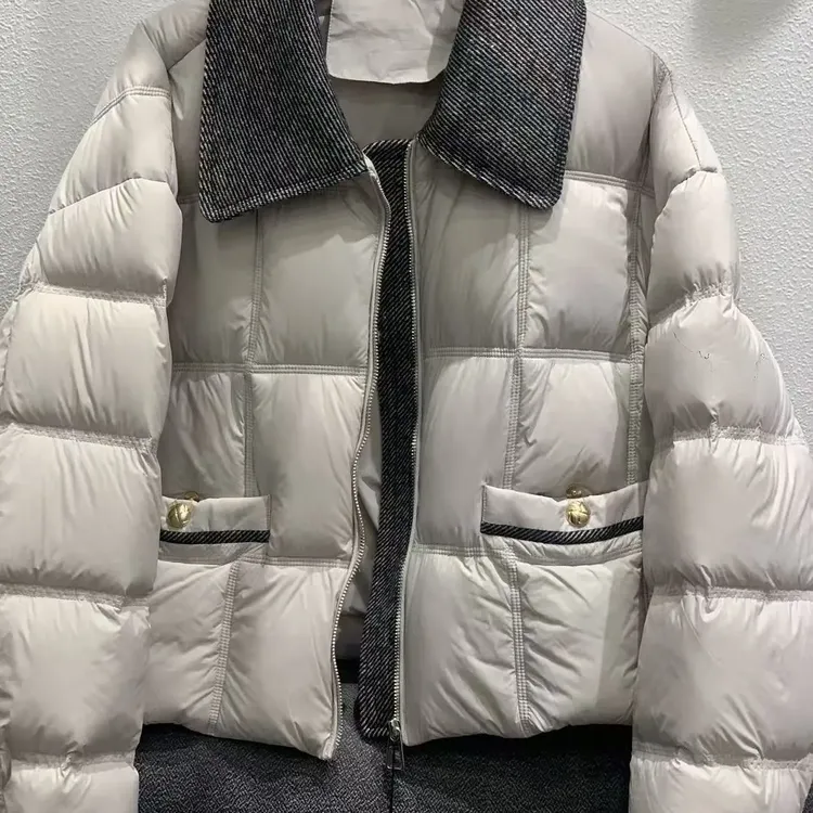 拼设计感小香风短款女冬精致通勤方领保暖外套