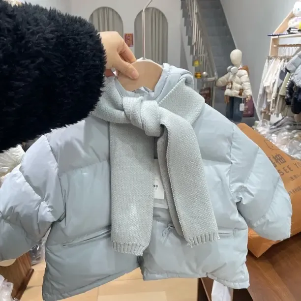 冬季新款女童加厚连帽棉服保暖防风洋气外套